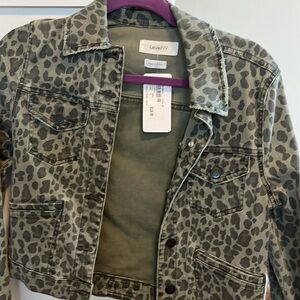 Level 99 Green Leopard Print Jacket - Size XS- new with tags!